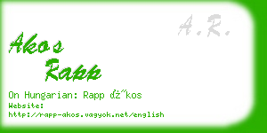 akos rapp business card